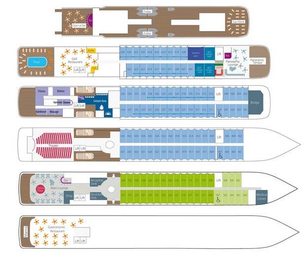 Cabin layout for L'Austral