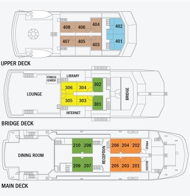 Cabin layout for National Geographic Islander