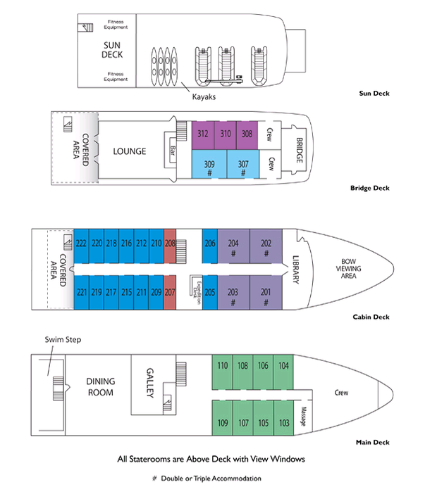 Cabin layout for Safari Voyager