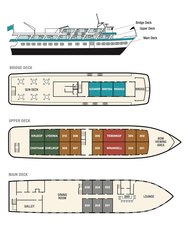 Cabin layout for Baranof Dream