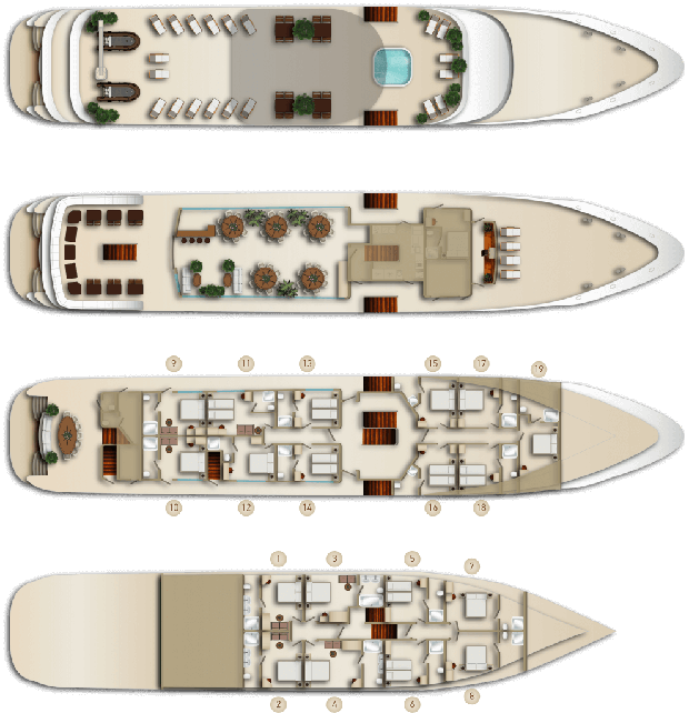 Cabin layout for Mama Marija II