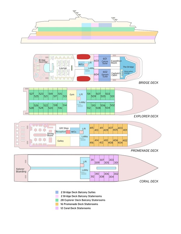 Cabin layout for Coral Geographer