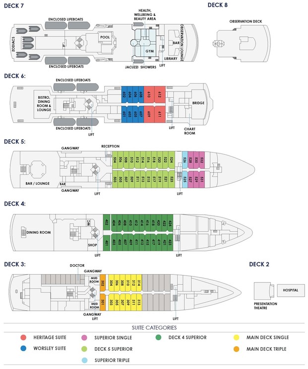 Cabin layout for Heritage Adventurer