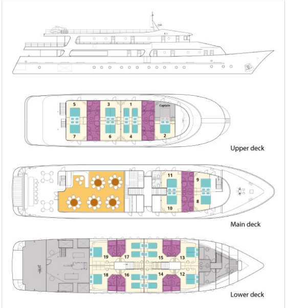 Cabin layout for Fantazija