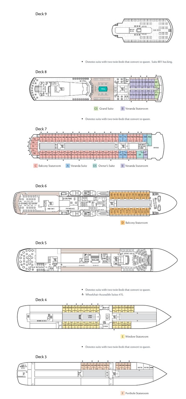 Cabin layout for Paul Gauguin