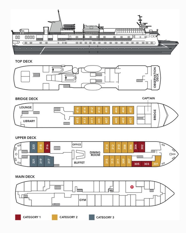 Cabin layout for Ocean Nova