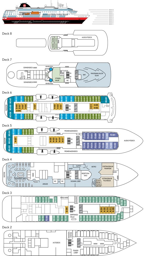 Cabin layout for Fram