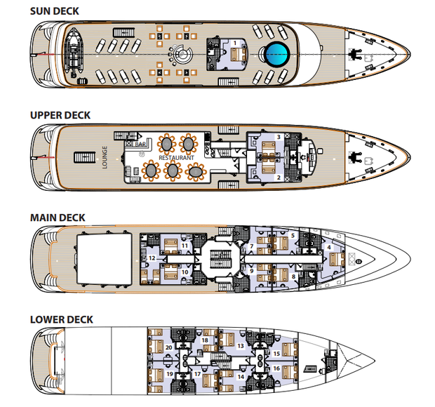 Cabin layout for Desire