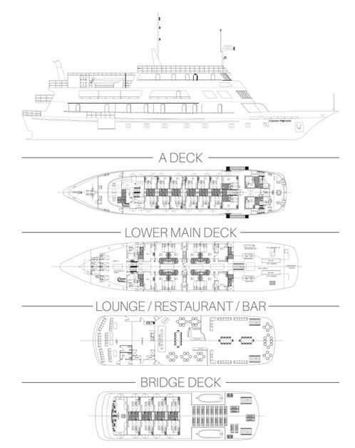 Cabin layout for Yasawa Princess